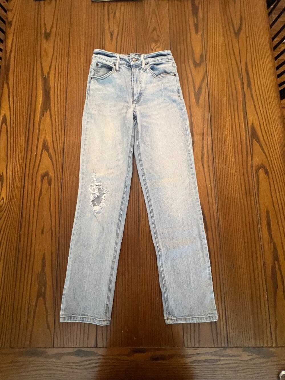 Copper Key Light Wash High Rise Straight Leg Distressed Jeans Size 3